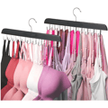 2-pack Tank Top and Bra Hangers - Space-Saving Closet Organizer for Dorm and Apartment Storage Black