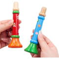 Miniatyrbild 4 av 6: 3 st Trämusikinstrumentleksaker Liten Buglet Trä Vertikal Visselpipa Små Högtalare