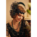 Pikkukuva 3 / 5: Naisten riikinkukkosulkahuppu, Flapper-tyyliin, Gatsby-asusteet