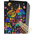 Miniatyrbild 1 av 5: 50 st Konst Regnbåge Skrappapper Bambu Stylus Set Skrapa Bort Konst Hantverksmaterial Kit för Barn för Roliga DIY Leksaker Festgåvor Spel