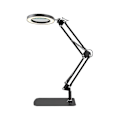 Miniatyrbillede 1 af 5: 10x forstørrelsesglas med lys og 3 farvetilstande 10 lysstyrke justerbar forstørrelsesglas bordlampe til Black
