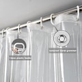 Miniatyrbillede 2 af 5: Ekstra lang transparent bruseforhæng 180x200cm, Transparent-WELLNGS