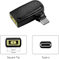 Miniatyrbilde 3 av 5: Høyre vinklet USB-C-kontakt til slank firkantet gul spisskonverter 100W PD laderadapter