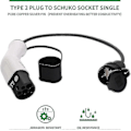 Miniatyrbilde 3 av 3: Type 2 til Schuko 16A EV Ladeadapter - Hvit & Svart