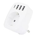 Miniatyrbillede 2 af 5: Multi-netværk USB-stik, multi-stik USB-oplader med 1 AC-udgang, 1 USB C og 3 USB-porte, stikkontakt kompatibel med iPhone/iPad, ideel til hjemmet