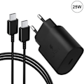 Pikkukuva 1 / 4: 25W USB-C Pikalatauri + USB-C - USB-C Kaapeli Musta iPhone 16 Pro Maxille, iPhone 16 Prolle, iPhone 16:lle, iPhone 16 Plusille
