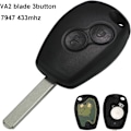 Pikkukuva 2 / 7: Painikkeet 433 Mhz Kaukosäätimen Auton Avaimenperä Kuori PCF7947 Sirulla VA2 Terällä Ren-ault Kangoo 2 Clio 3 Duster Modus Twingo DACIA Logan