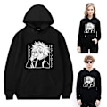 Miniatyrbild 1 av 5: Hunter X Hunter Hoodies för Vuxna - Mode, Casual, Killua Zoldyck Tryckt Sweatshirt med Lång Ärm, Pullover, Present L
