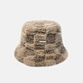 Miniatyrbillede 1 af 5: Lammeplys Fiskerhat Fleece Ternet Spand Spand Vinter Col Khaki