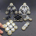 Miniatyrbild 3 av 5: Ny Dubbel Ferris Kugghjuls Fidget Spinner Nio Tands Länksystem Hand Spinner EDC Kugghjuls Länk Finger Gyroskop Leksak för Barn Vuxna