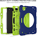 Miniatyrbilde 4 av 6: Etui til iPad Pro 11 tommer 2024 (M4) 5. generasjon, Kraftig støtsikker beskyttelse med 360° roterende håndtak/stativ/pennholder/Sh Navy Green_xx Navy Green iPad pro11 2024