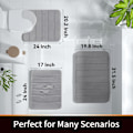 Miniatyrbillede 2 af 6: Memory Foam Bademåtte, 61 x 43 cm, behagelig, blød, superabsorberende, maskinvaskbar, skridsikker, tyk, nem at tørre, grå