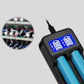 Miniatyrbilde 6 av 10: Intelligent USB Batterilader LCD-skjerm for Li-ion 18650 18500 18490 18350 17670 14500/Ni MH/Ni Cd Ladeløsning