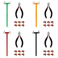 Miniatyrbilde 9 av 10: Buestreng Nocking Points Tang for T-Formet Bue Vinkel Linjal Nocking Spenne Tang Bueskyting Nocking Tang Recurve Bue K Red 0.16
