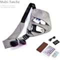 Miniatyrbillede 4 af 5: Multi Lomme Brysttaske Mænd Anti Tyveri Skuldertasker Mænd Slynge Crossbody Skuldertaske Mænd Lille Til Udendørs Rejser Vandreture Jogging