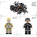 Miniatyrbild 3 av 5: 20 soldater + vapen minifigurer WW2 set, armévapen