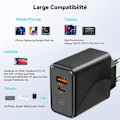 Miniatyrbild 3 av 4: 30W 2-Port Snabbladdare för iPhone 16 Pro Max - iPhone 16 Pro - iPhone 16 - iPhone 16 Plus - Svart