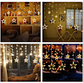 Miniatyrbillede 5 af 5: Julevindueslys Dekoration Indendørs-LED Stjerne Gardinlys-Xmas VIndueslys Udendørs Fe Lys til Soveværelse, Bryllup, Fest