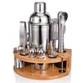 Bartender Set med Stilfullt Bambuställ, 12-Delars 740ml Cocktail Shaker Set för Blandade Drinkar