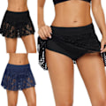 Miniatyrbillede 3 af 10: Badedragtsunderdel Bikini Blonde Shorts Nederdel SORT S Sort Black S