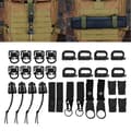30 st Molle Fästen D-spänne Ryggsäck Spänne Nylonrem Ryggsäckstillbehör för Picknick Camping Resor Svart
