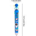 Miniatyrbild 5 av 5: Färgglada kullaga pennor, kullaga pennor i olika färger, 10-i-1 tecknad astronaut flerfärgad kullaga penna, 0,5 mm infällbar bläckpresspenna