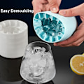 Miniatyrbilde 3 av 5: Isbitboks, Silikon Isbitform, Silikonboks med Lopp, Gjenbrukbar Isbeholder Isbitmaker, 60 Isbiter (Blå, 8,5x9x8cm)