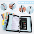 Miniatyrbillede 4 af 5: Kontantbog Binder Budgetplanlægnings Notesbog Cover Mappe A6 Størrelse 7 Huls Binder Dark grey