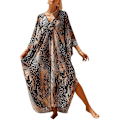 Miniatyrbillede 1 af 5: Kjoler Cover Up til Badetøj Kvinder Plus Size Dyreprint Resort Kjole
