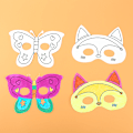 Miniatyrbilde 3 av 4: Barnemaske dyremasker tomme malemasker Halloween jul bursdag sceneopptreden temafest karneval 20 stykker med duplikater 2pcs
