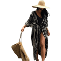 Miniatyrbillede 1 af 5: Trykt Cardigan Lang Strand Bikini Top