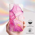 Miniatyrbillede 5 af 5: TCL 501 Marmor Læder Telefon Cover - WELLNGS Pink Purple Gold