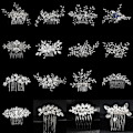 Miniatyrbild 2 av 5: Nytt silverlegering hårkam handgjorda pärlor strass mode metall huvudbonad elegant hår smycken accessoarer för kvinnor HS-J4481S