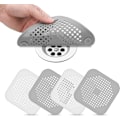 Miniatyrbillede 1 af 5: 4 stk. silikonesil til afløb, afløbsfilter med sugekop, badekar afløbsdæksel filter, anti-stop hår og snavs filter til karbad, bruser, vask