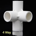 Pikkukuva 1 / 5: PVC-putkiliitosliittimet 3 4 5 6-tie letkun jakaja 20-50mm puutarhakastelu vesiputken kytkentäadapteri DIY hyllyliitos 20mm 20mm 4 Way