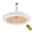 Miniatyrbillede 1 af 5: Ny 30W loftsventilator med lyspære E27 konverterbase med fjernbetjening til soveværelse stue stille 3 hastigheder 3 farver dæmpbar Yellow