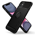 Miniatyrbilde 1 av 4: iPhone 11 Etui - Spigen - Robust Armor - Støtsikker Silikon Svart Karbonfinish