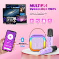Miniatyrbild 3 av 7: Karaokemaskin med 2 mikrofoner, för flickor 3-15 år, leksaker, mikrofonleksaker för flickor, födelsedagspresenter Purple
