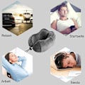 Miniatyrbillede 4 af 5: Rejsepude, Memory Foam Nakkepude til Rejse eller Flyvning (Grå)