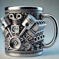 Miniatyrbillede 3 af 3: Personlig rustfri stål krus, V8/V6 motor design rustfri stål kop V8