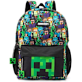 Miniatyrbillede 1 af 4: Minecraft Rygsæk Til Drenge | Sort Skolerygsæk Til Børn | Grøn Creeper Zombie Skelet Enderman & Huleedderkop '-PO-_xx