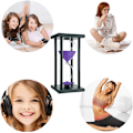 Miniatyrbillede 4 af 4: 30 minutters timeglas 30 min hjem dekoration timeglas timer kontor ornament timeglas træramme timeglas timer sandglas køkken timer lilla 30 Minutes