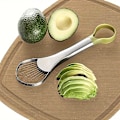 Miniatyrbillede 1 af 9: Avocadoskærer i rustfrit stål, manuelt køkkenredskab, rundt blad, intet behov for elektricitet, frugt- og grøntsagsskærer til hjemmebrug