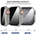 Miniatyrbillede 2 af 6: Etui til Apple Watch Apple Watch Series 9/8/7/6/5/4 Ur 44 45 41 40Mm Udskiftning til Ultra Privatliv Hærdet Glas Scr A Beskyttelse Titaniu Titanium Series 456 SE44mm