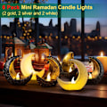Miniatyrbilde 6 av 10: Ramadan-lykt, Mini Ramadan LED-lysdekorasjoner, 6 stk Eid Mubarak Mini-lykter