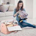 Miniatyrbillede 2 af 5: Carry On Garment Bag, Stor PU Læder Duffel Taske til Kvinder, Vandtætte Garment Bags XC White