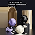Miniatyrbillede 2 af 6: Caduola 2024 Ny Opgraderet Åben 3D Stereo Øre-krog Bluetooth Lille Kokosnød Bold Bluetooth Headset (sort) black