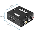 Miniatyrbilde 2 av 5: Rca til Hdmi-adapter, 1080p Av Hdmi-adapter, Rca Composite Cvbs Av til Hdmi Video Audio Converter. For Ps2/ Wii/xbox/snes/ N64/ Vhs/vcr Videoopptaker D