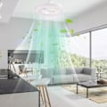 Miniatyrbillede 5 af 5: Ny 30W loftsventilator med lyspære E27 konverterbase med fjernbetjening til soveværelse stue stille 3 hastigheder 3 farver dæmpbar Yellow