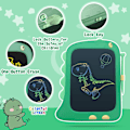 Miniatyrbillede 4 af 5: 8,5 tommer LCD Doodle Board Tablet Legetøj - Grøn Dinosaur Tegneplade til Børn 2-6 År - Jule- og Fødselsdagsgaver Green